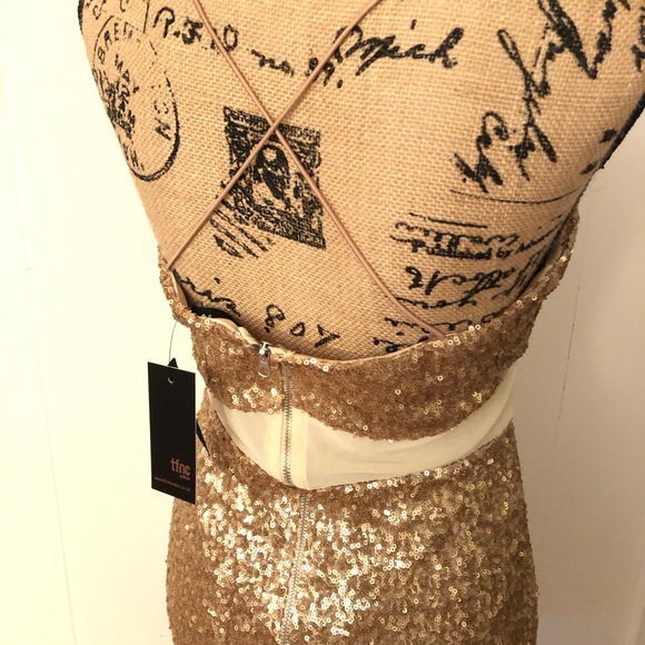 Gold Sequin Strap Dress - Picture 6 of 8